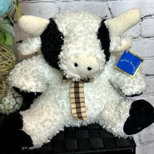 Royal Plush Dexter the Cow With Brown Plaid Bow